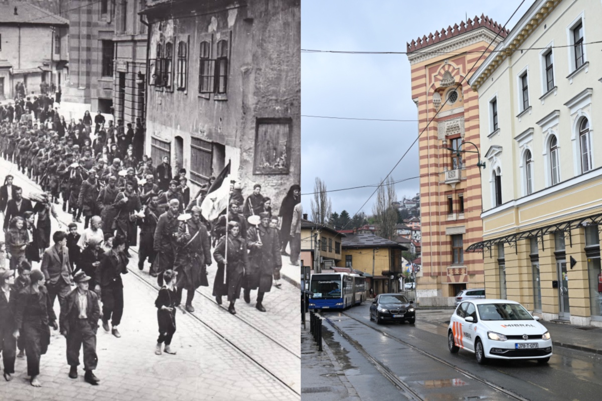 Ulazak jedinica NOV i POJ u oslobođeno Sarajevo 6. aprila 1945. godine / Sarajevo, april 2025.