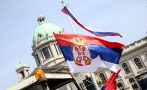 Foto: Anadolija / Pripreme za Vučićev skup u Beogradu