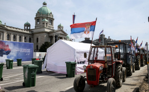 Foto: Anadolija / Pripreme za Vučićev skup u Beogradu
