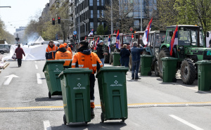 Foto: Anadolija / Pripreme za Vučićev skup u Beogradu