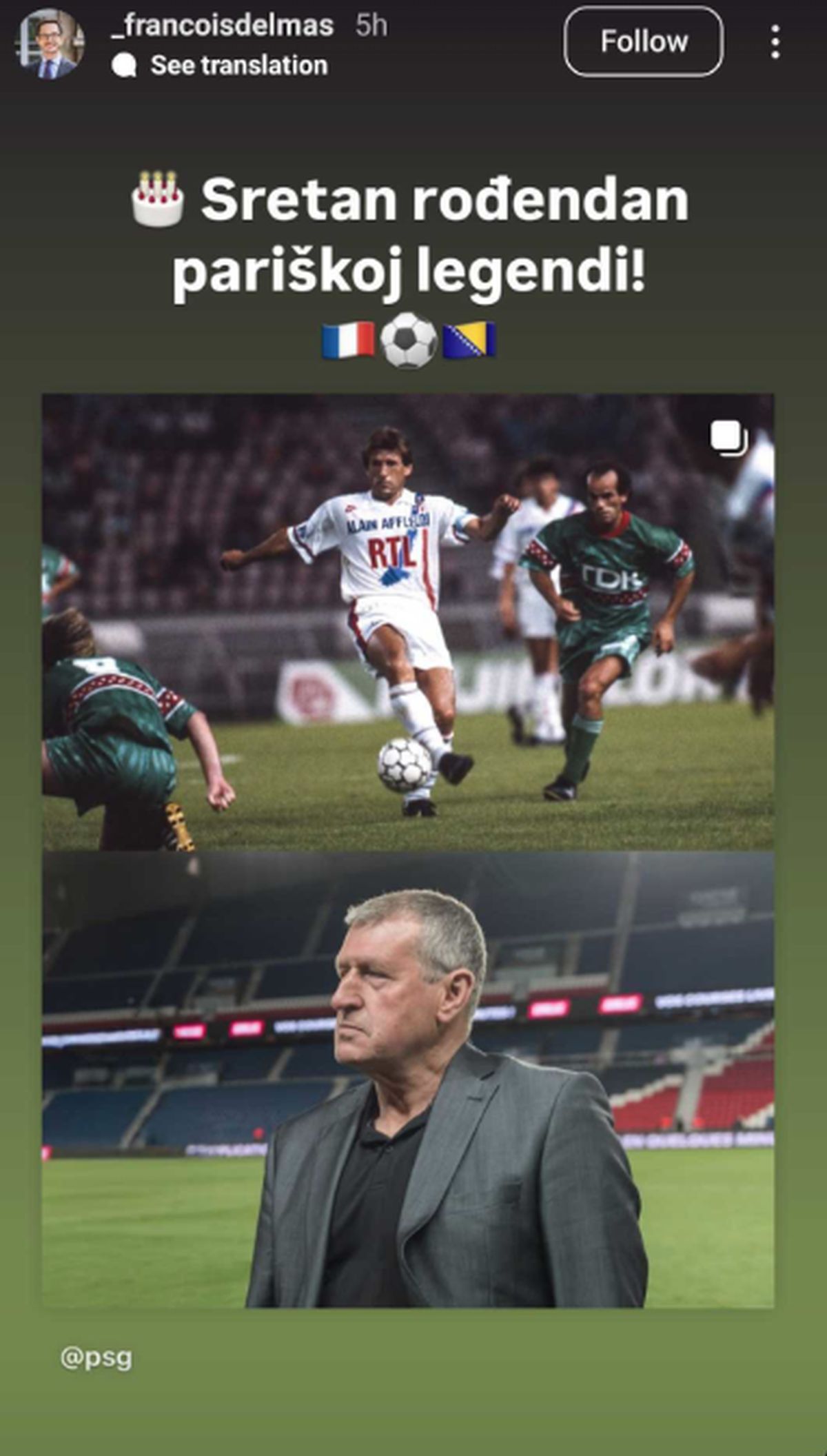 Francois Delmas čestitao rođendan Safetu Sušiću