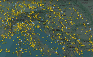 Foto: Flight Radar / Printscreen / Letovi iznad BiH, 14. april