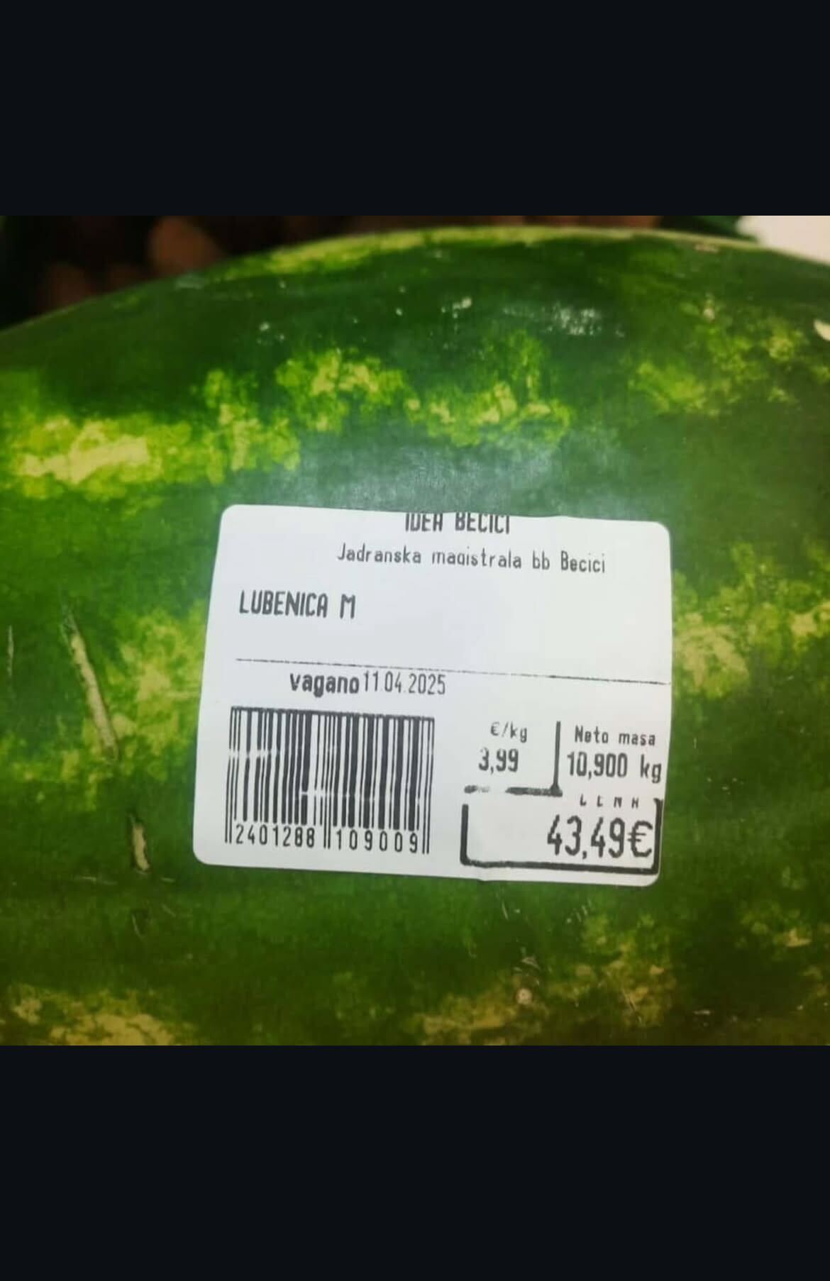 Cijena lubenice u aprilu