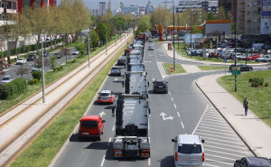 Foto: Dž. K. / Radiosarajevo.ba / Protestna vožnja vozača kamiona