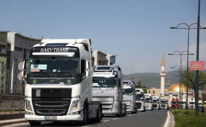 Foto: Dž. K. / Radiosarajevo.ba / Protestna vožnja vozača kamiona u Sarajevu