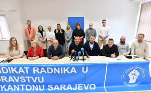 Foto: A.K./Radiosarajevo.ba / Sindikat radnika u zdravstvu u Kantonu Sarajevo