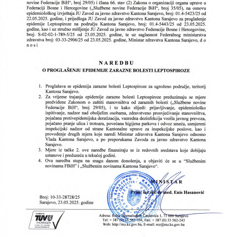 Naredba o epidemiji