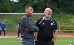 Foto: NS BiH / Edin Džeko sa Sergejom Barbarezom