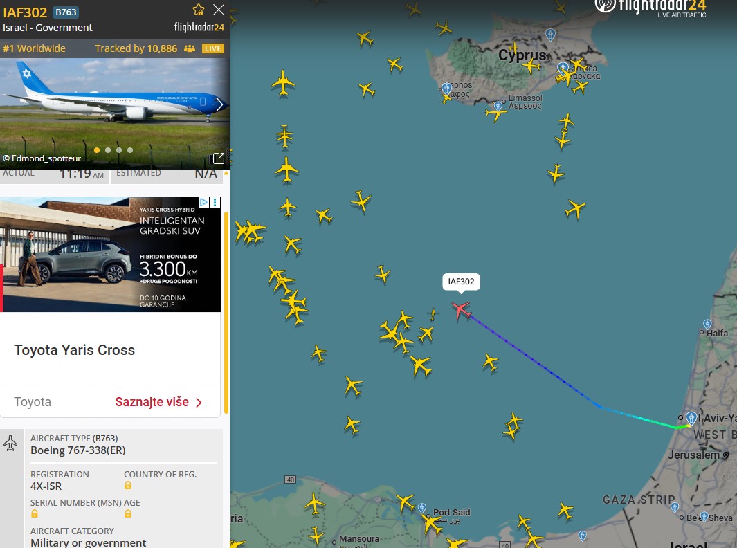 Izraelski vladin avion poletio sa Ben-Guriona