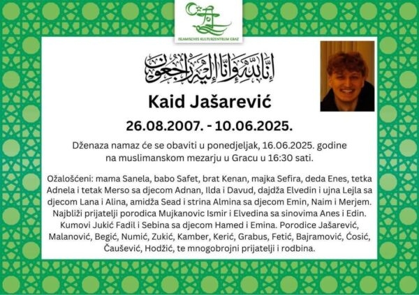 Kaid Jašarević - smrtovnica