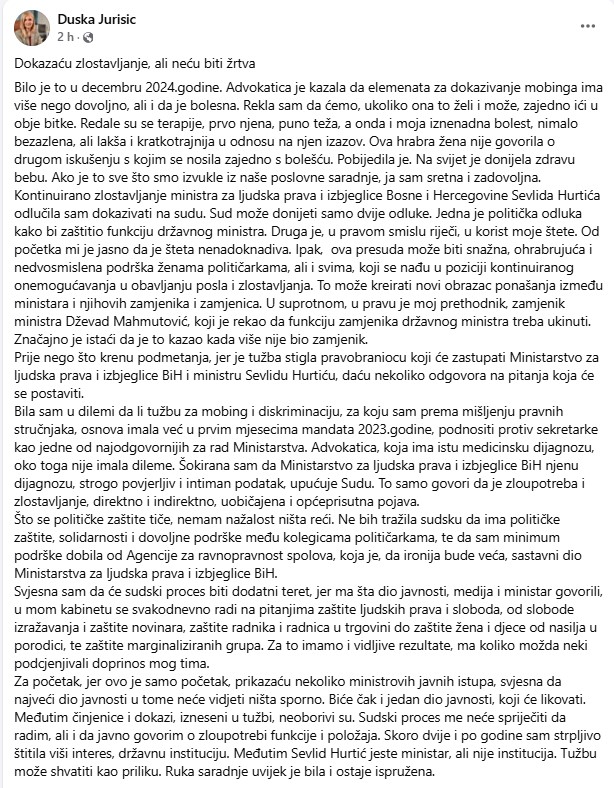 Objava Duške Jurišić