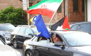 Foto: Dž. K. / Radiosarajevo.ba / Kolona automobila podrške Iranu i Palestini