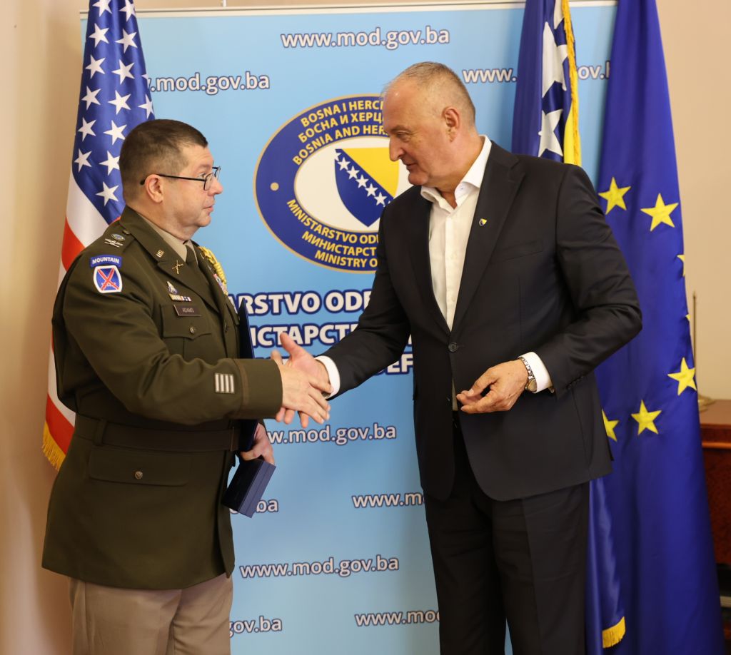 Oproštajna posjeta vojnog atašea Sjedinjenih Američkih Država u Bosni i Hercegovini, brigadira Erika R. Adamsa