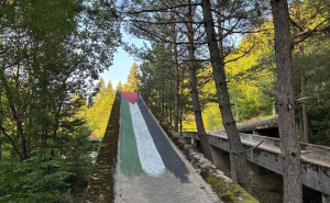 FOTO: Radiosarajevo.ba / Palestinska zastava na Bob stazi, Trebević