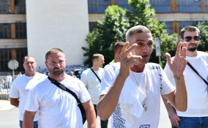 Foto: A.K./Radiosarajevo.ba / Rudari ispred zgrade Vlade FBiH