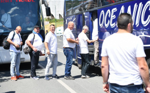 Foto: A.K./Radiosarajevo.ba / Rudari odlaze sa protesta