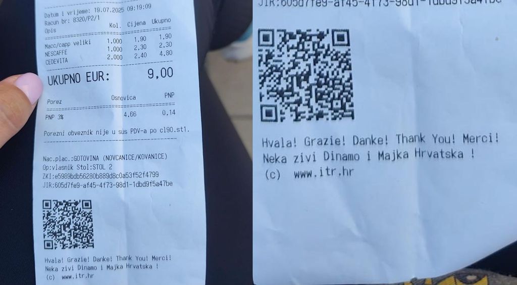 Račun iz kafića