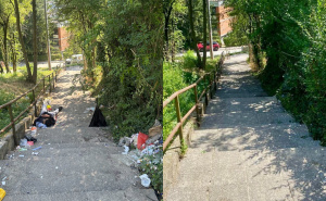 Foto: Kolaž / Prije i poslije - stepenice na Gorici