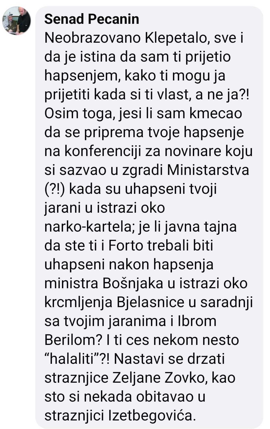 Komentar Pećanina na status Konakovića