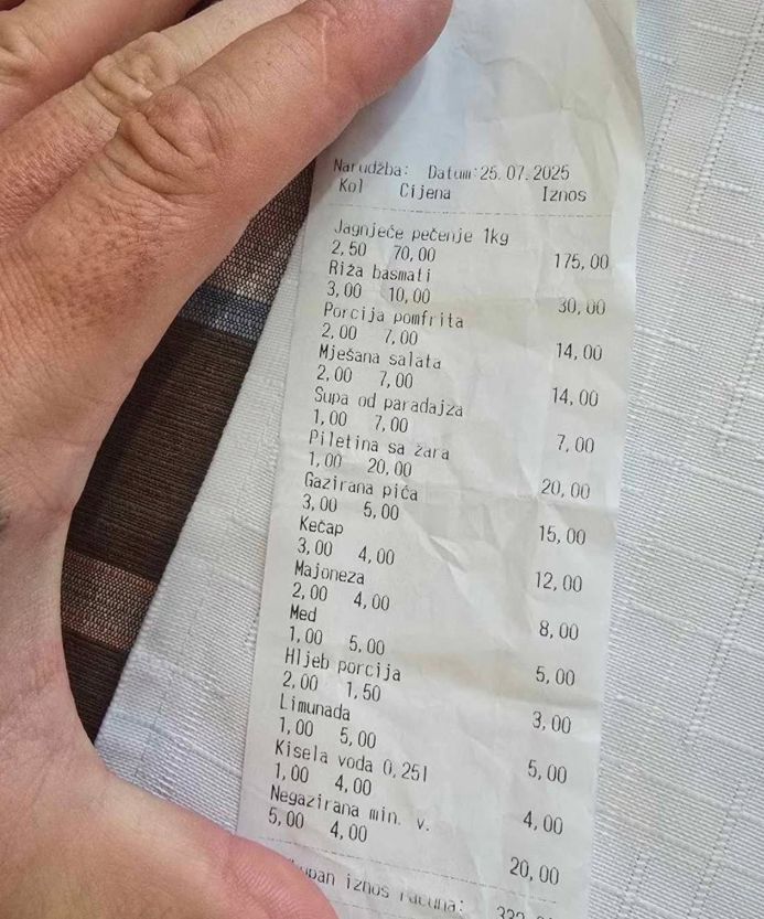 Račun za jagnjetinu