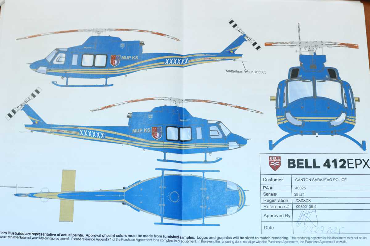 Izgled helikoptera MUP-a KS i hangara