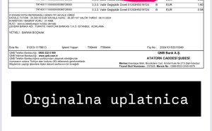 Foto: Ustupljena fotografija / Originalna uplatnica