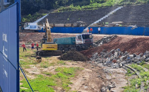 Foto: FK Željeničar / Radovi na južnoj tribini na stadionu Grbavica