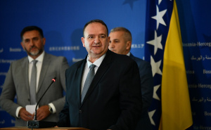 Foto: A. K. / Radiosarajevo.ba / Press povodom protesta bh. prijevoznika