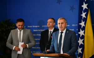 Foto: A. K. / Radiosarajevo.ba / Press povodom protesta bh. prijevoznika