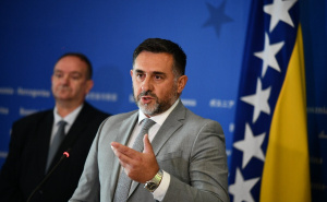 Foto: A. K. / Radiosarajevo.ba / Press povodom protesta bh. prijevoznika