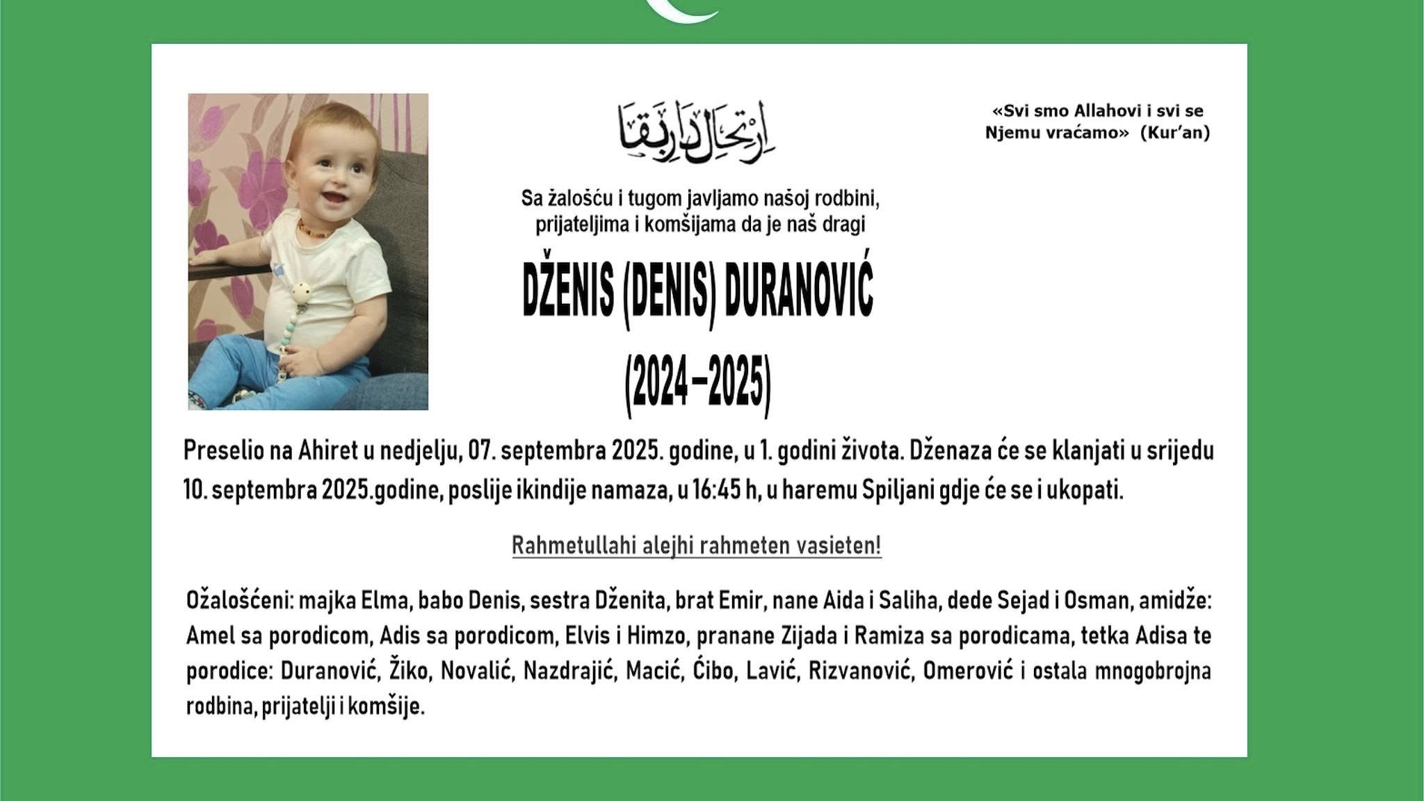 Smrtovnica- Dženis Duranović