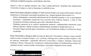 Foto: Ustupljena fotografija / Zaključak Senata Univerziteta u Sarajevu