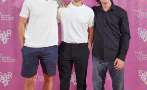 Foto: Privatni album / Mirza Nikolajev sa ekipom filma "Staza" na SFF-u