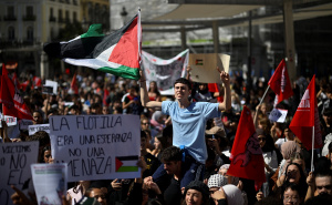 FOTO: AA / Protest studenata širom Španije za Palestinu i Globalnu flotilu Sumud