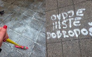 Foto: Collage / Uvredljivi grafiti ispred sarajevske sinagoge i Jevrejske zajednice