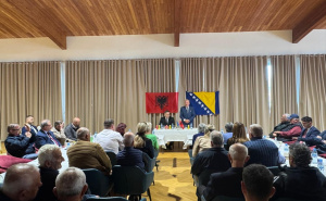 Foto: Kabinet Denisa Bećirovića / Bošnjačka zajednica u Albaniji dočekala Bećirovića