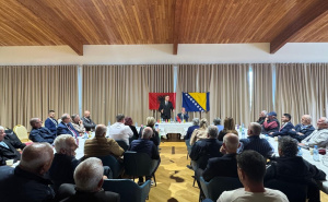 Foto: Kabinet Denisa Bećirovića / Bošnjačka zajednica u Albaniji dočekala Bećirovića