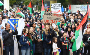 Foto: Dž. K. / Radiosarajevo.ba / Građani Sarajeva na protestima za slobodnu Palestinu