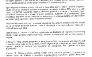 Foto: Printscreen / Dopis Suda BiH CIK-u BiH