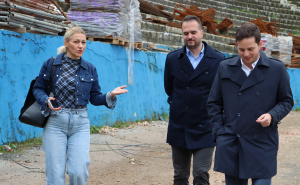 Foto: Vlada KS / Uk, Kalamujić i Barlov obišli gradilište južne tribine stadiona Grbavica
