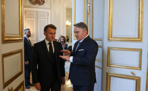 Foto: Predsjedništvo BiH / Emmanuel Macron i Željko Komšić