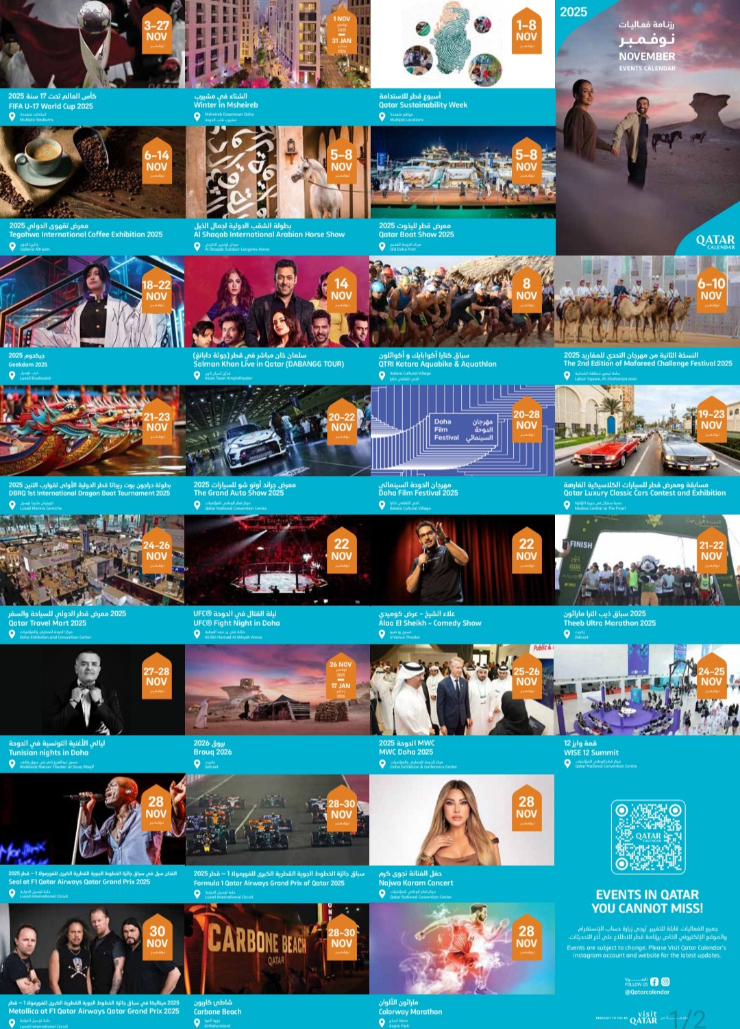 Katar - kalendar dešavanja za novembar