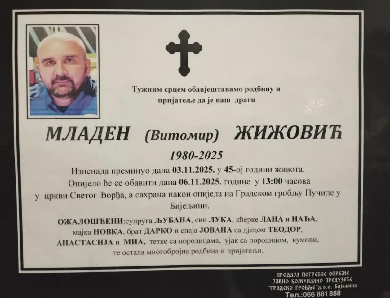 Smrtovnica Mladena Žižovića