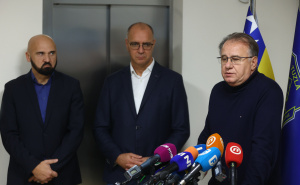 Foto: Dž.K. / Radiosarajevo.ba / Nermin Nikšić i Ramo Isak i Zijad Lugavić