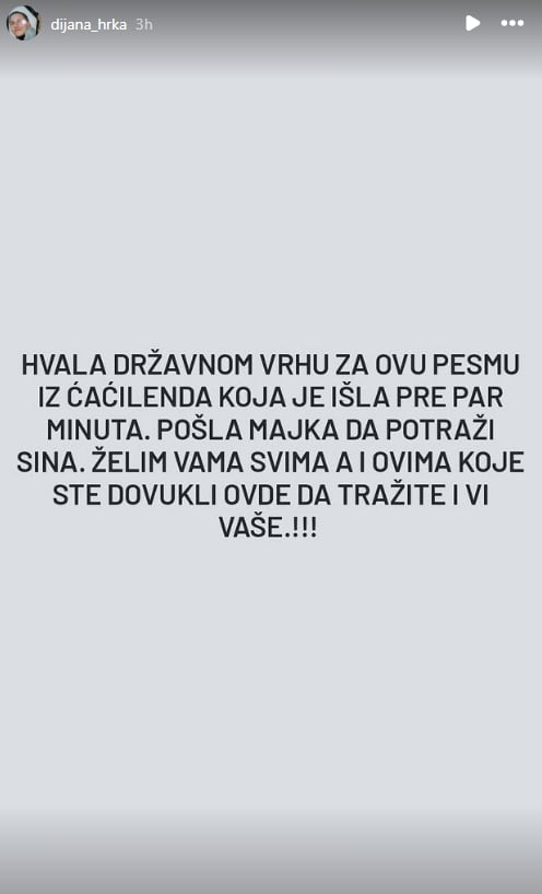 Dijana Hrka objavila poruke