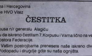 Foto: Printscreen / Kako je HVO čestitao Armiji RBiH i generalu Mehmedu Alagiću