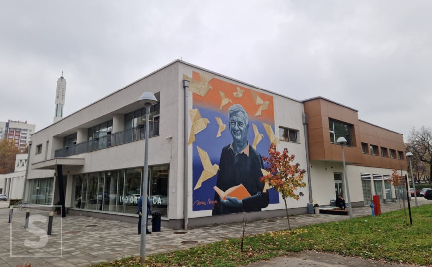 Mural Jovanu Divjaku na zgradi Kino Grbavica