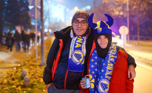 Foto: Dž. K. / Radiosarajevo.ba / Navijači BiH u Zenici