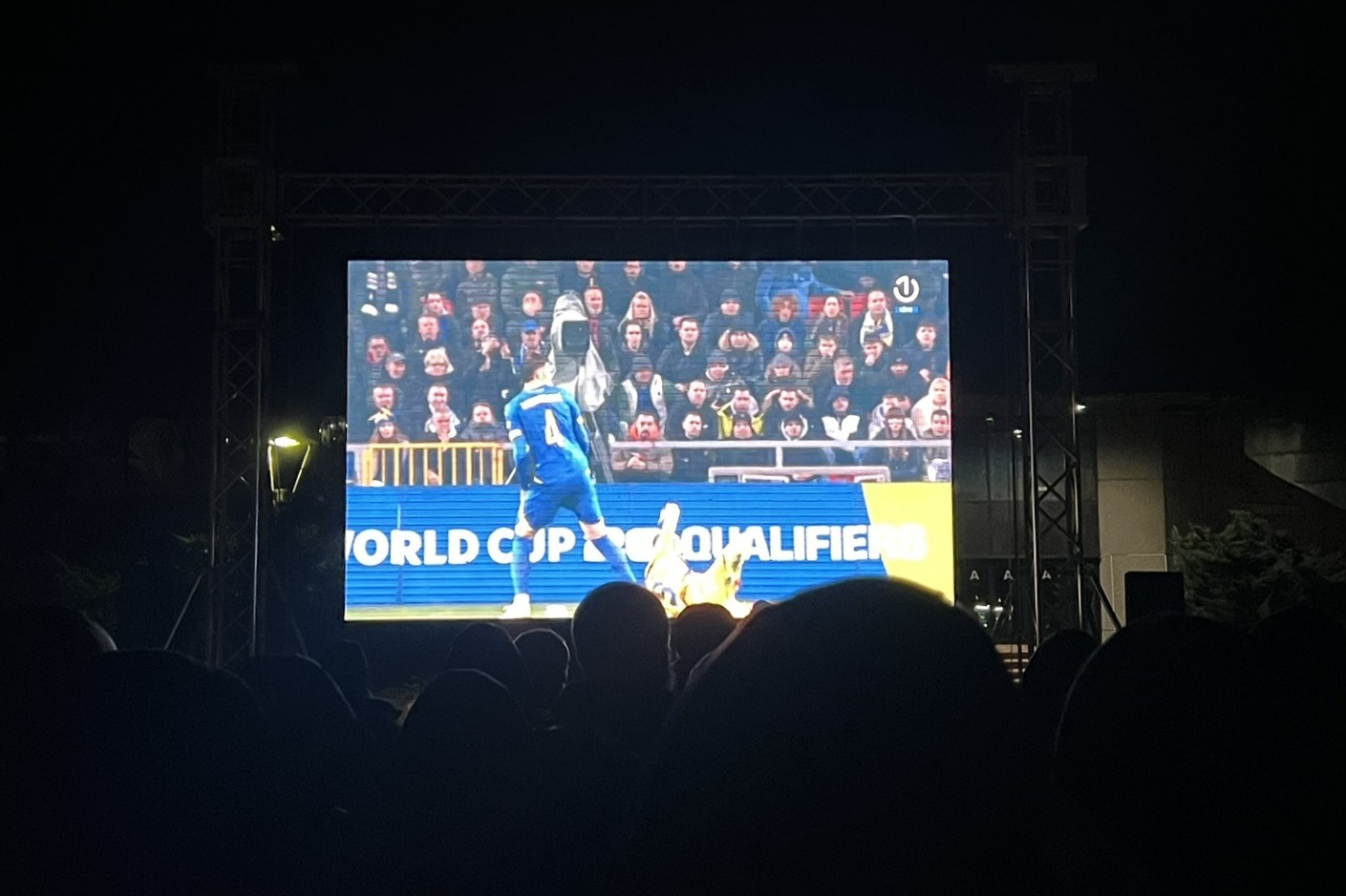 Na parkingu ispred Zetre organizovano zajedničko gledanje utakmice