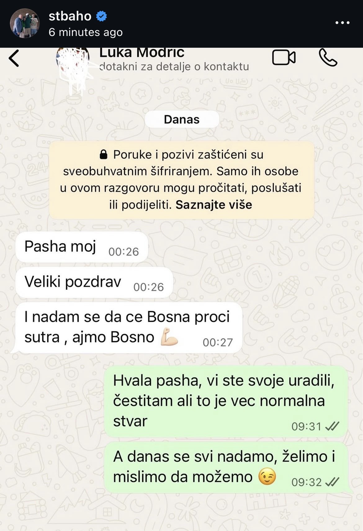 Poruka koju je Modrić poslao Topalbećireviću